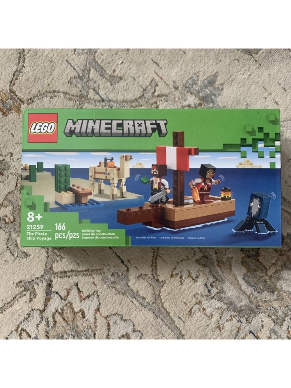 LEGO: Minecraft - The Pirate Ship Voyage - Factory Sealed (21259) 166 PIECES